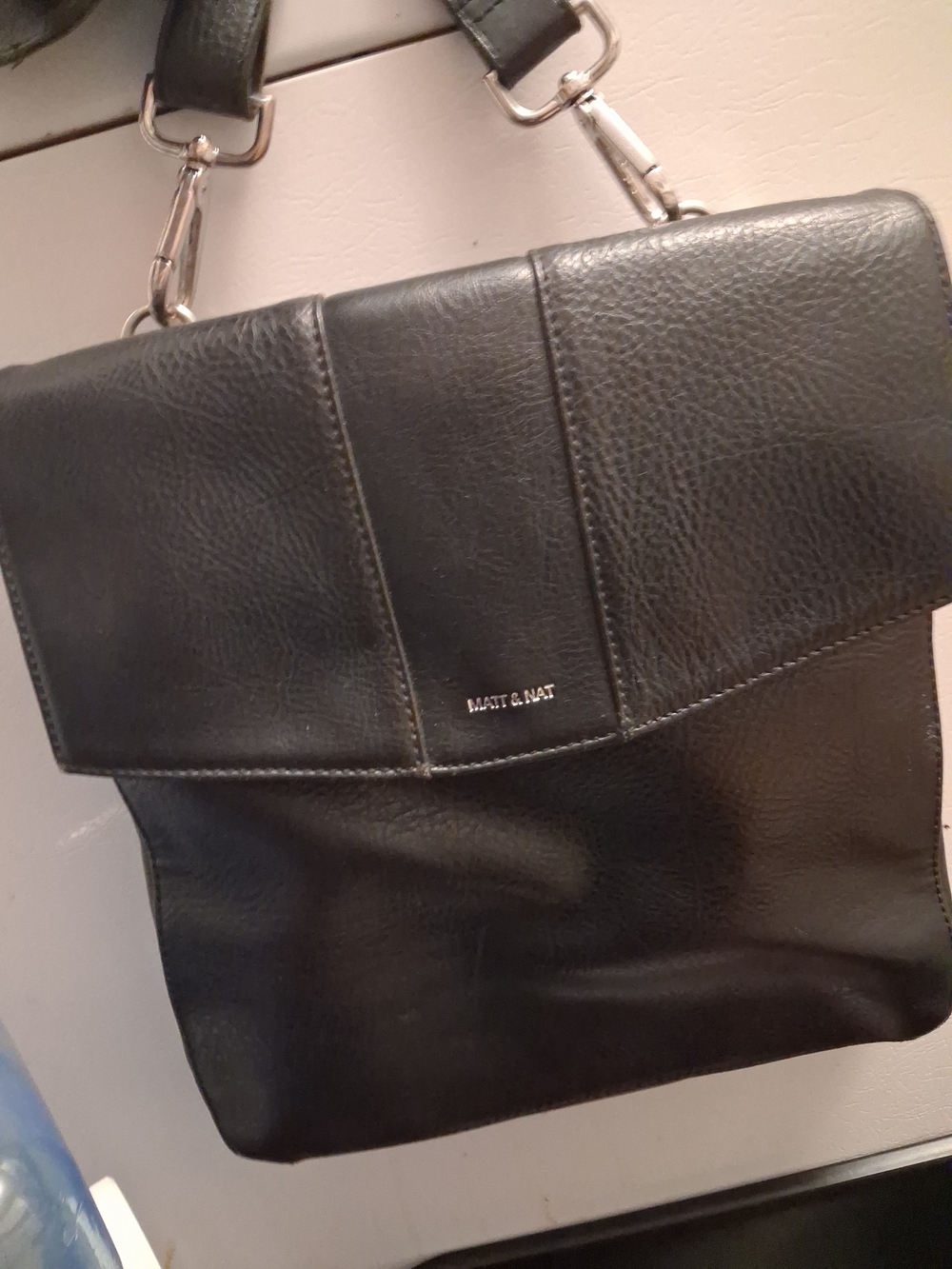 Matt & Nat Black Pebbled Leather Crossbody Bag